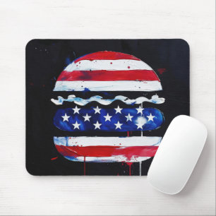 Alfombrilla De Ratón Hamburguesa América (Pintura Negra No. 3)