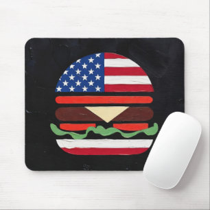 Alfombrilla De Ratón Hamburguesa América (Pintura Negra No. 4)