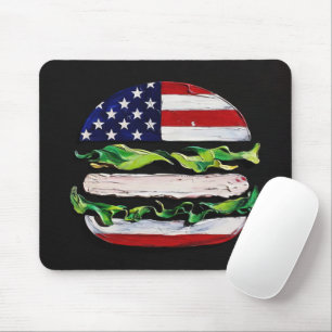 Alfombrilla De Ratón Hamburguesa América (Pintura Negra No. 5)