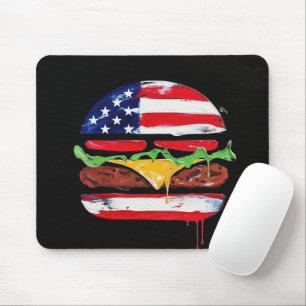 Alfombrilla De Ratón Hamburguesa América (Pintura Negra No. 6)