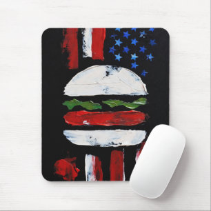 Alfombrilla De Ratón Hamburguesa América (Pintura Negra No. 7)