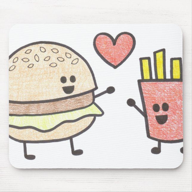 Alfombrilla De Ratón Hamburguesa y fritadas Mousepad (Frente)