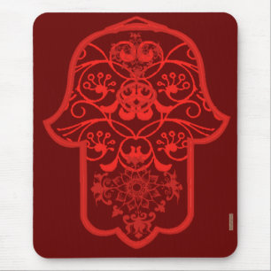 Alfombrilla De Ratón Hamsa floral (rojo)