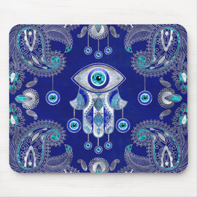 Alfombrilla De Ratón Hamsa Hand-Evil Eye Amulet Ornament (Frente)
