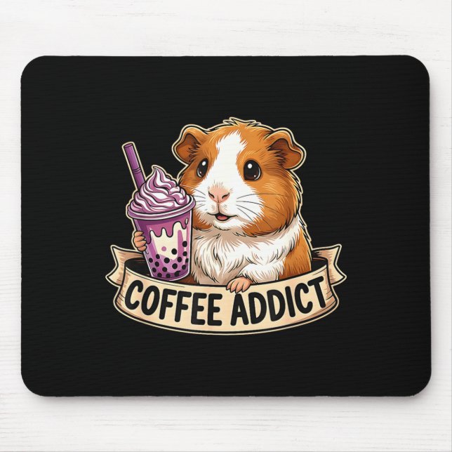 Alfombrilla De Ratón Hamster Coffee Addict Cute Rodent Boba Tea Gift  (Frente)