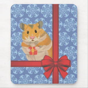 Alfombrilla De Ratón Hamster de Navidades de copas de nieve