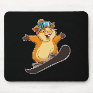 Alfombrilla De Ratón Hamster De Snowboard Con Goggles