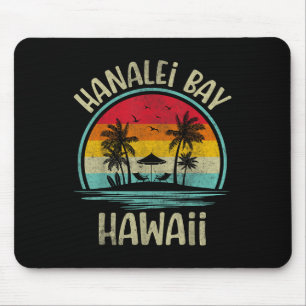 Alfombrilla De Ratón Hanalei, Bahía Playa Hawaii Palma Árbol Familia Ve
