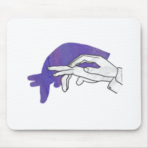 Alfombrilla De Ratón Hand Silhouette Anteater Purple