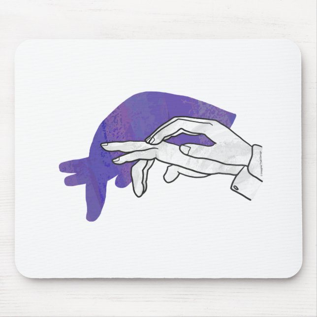 Alfombrilla De Ratón Hand Silhouette Anteater Purple (Frente)