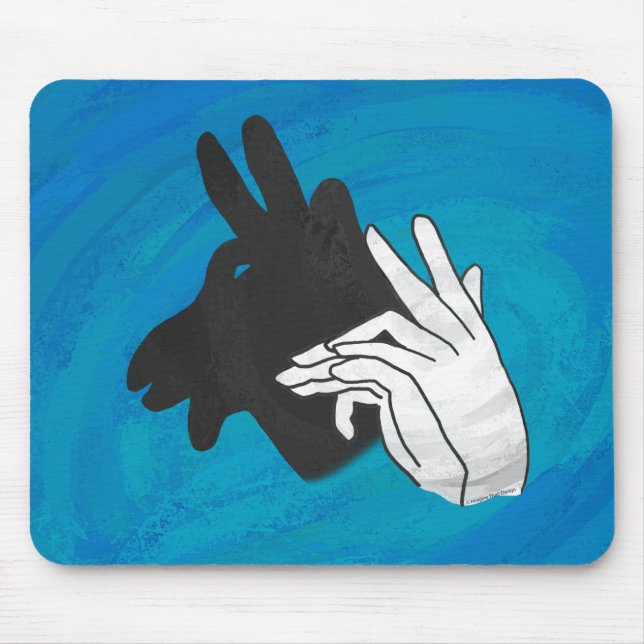 Alfombrilla De Ratón Hand Silhouette Billy Goat Blue (Frente)