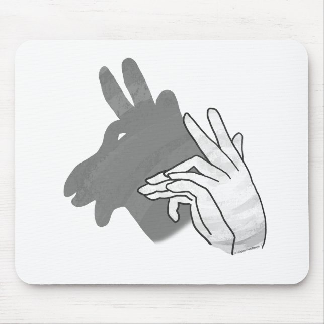 Alfombrilla De Ratón Hand Silhouette Billy Goat Gray (Frente)