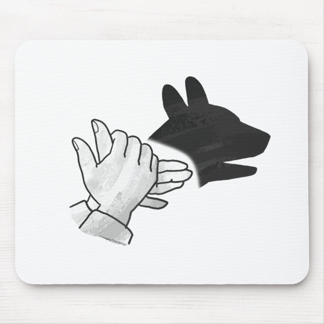 Alfombrilla De Ratón Hand Silhouette Dog (Frente)