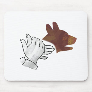 Alfombrilla De Ratón Hand Silhouette Dog Brown