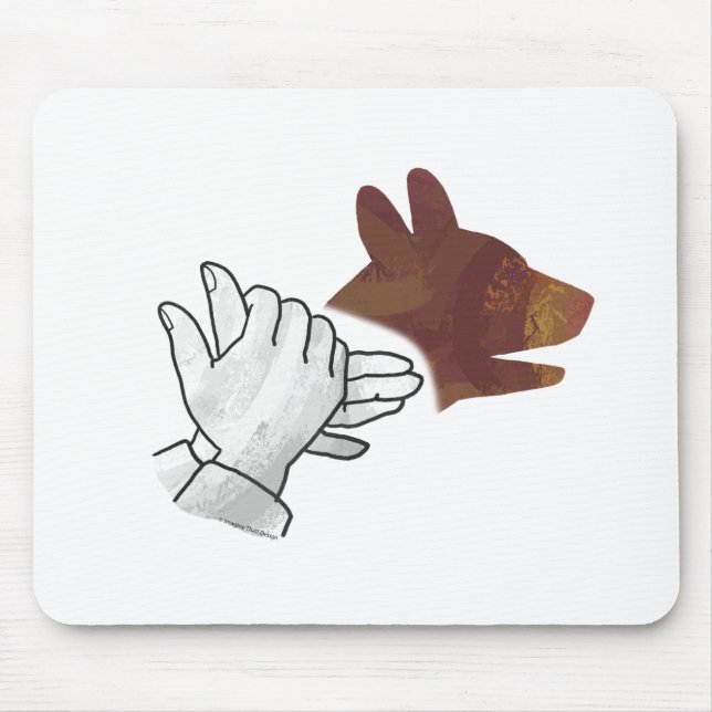 Alfombrilla De Ratón Hand Silhouette Dog Brown (Frente)