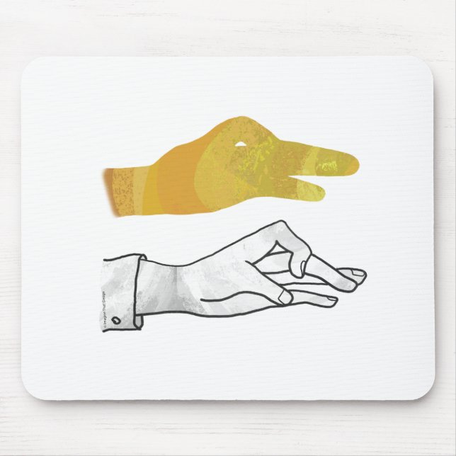 Alfombrilla De Ratón Hand Silhouette Duck Amarillo (Frente)