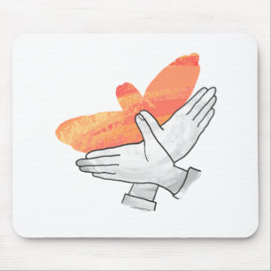 Alfombrilla De Ratón Hand Silhouette Eagle Naranja