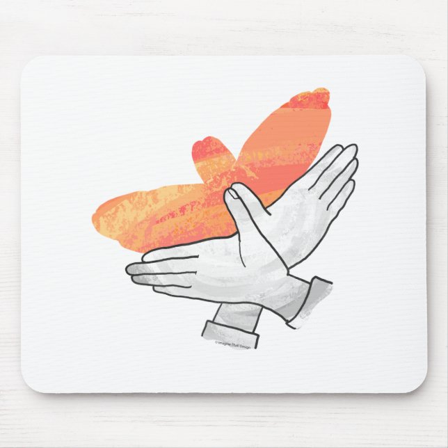 Alfombrilla De Ratón Hand Silhouette Eagle Naranja (Frente)