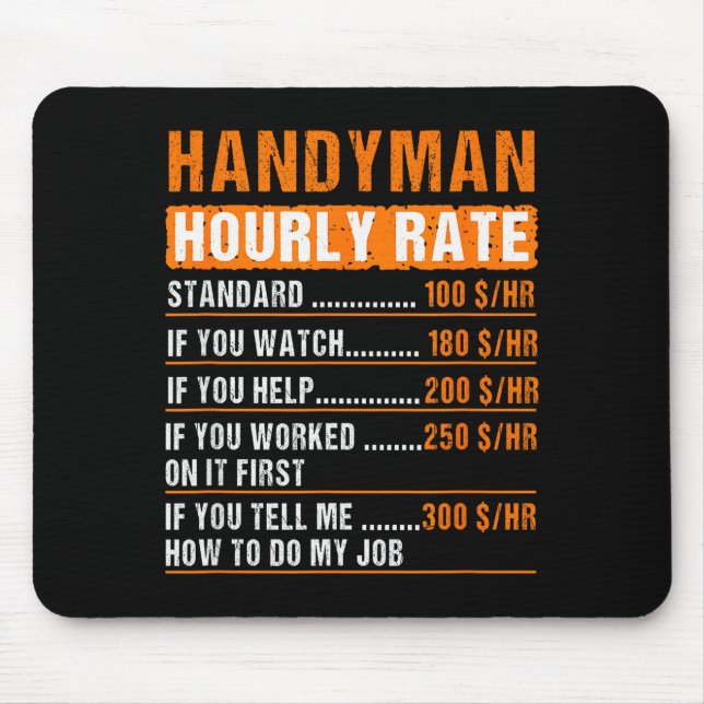 Alfombrilla De Ratón Handyman Funny Hourly Rate Meme - Daddy Grandpa  (Frente)