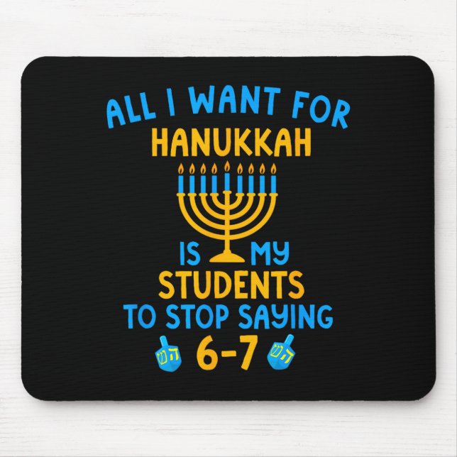 Alfombrilla De Ratón Hanukkah Students Saying 6-7 67 Six Seven Hebrew S (Frente)