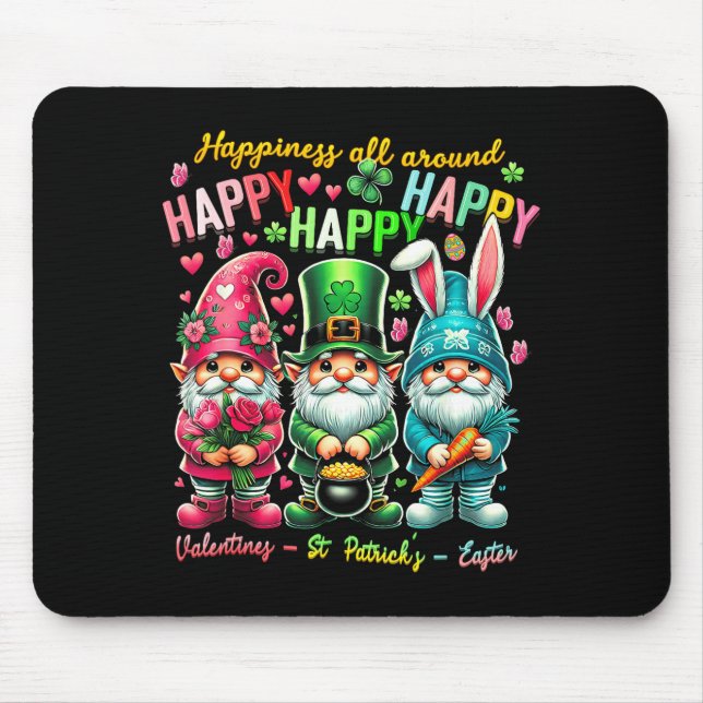 Alfombrilla De Ratón Hapness Allaround Gnome Happy Valentine St Patrick (Frente)