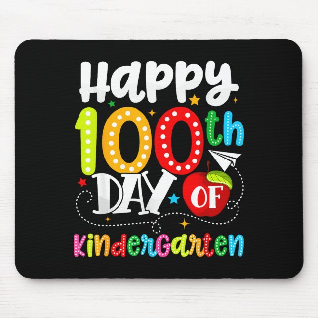 Alfombrilla De Ratón Happy 100th Day Of Kindergarten Funny Teachers Stu (Frente)