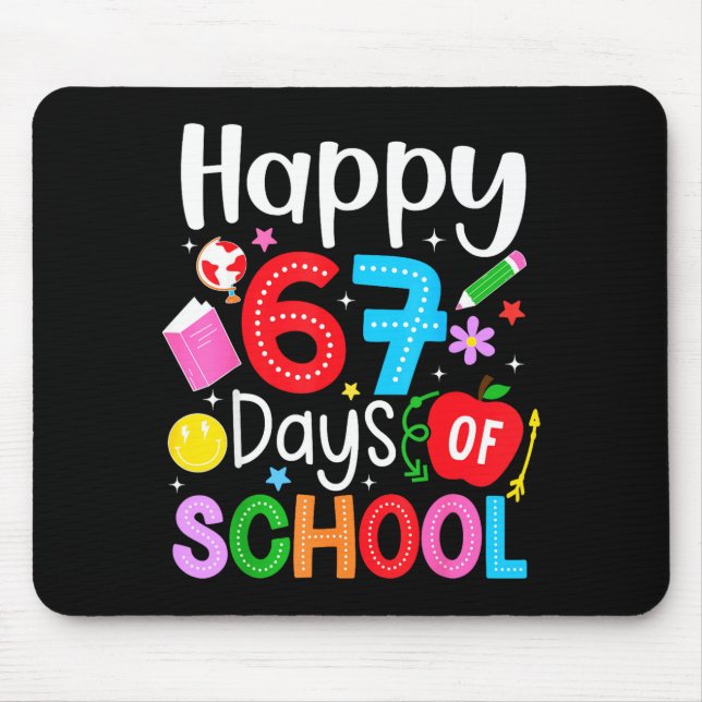 Alfombrilla De Ratón Happy 67 Days Of School Funny Six Seven Meme Teach (Frente)