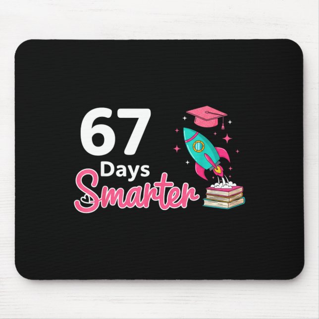 Alfombrilla De Ratón Happy 67 Days Smarter School Student Teacher Kids  (Frente)