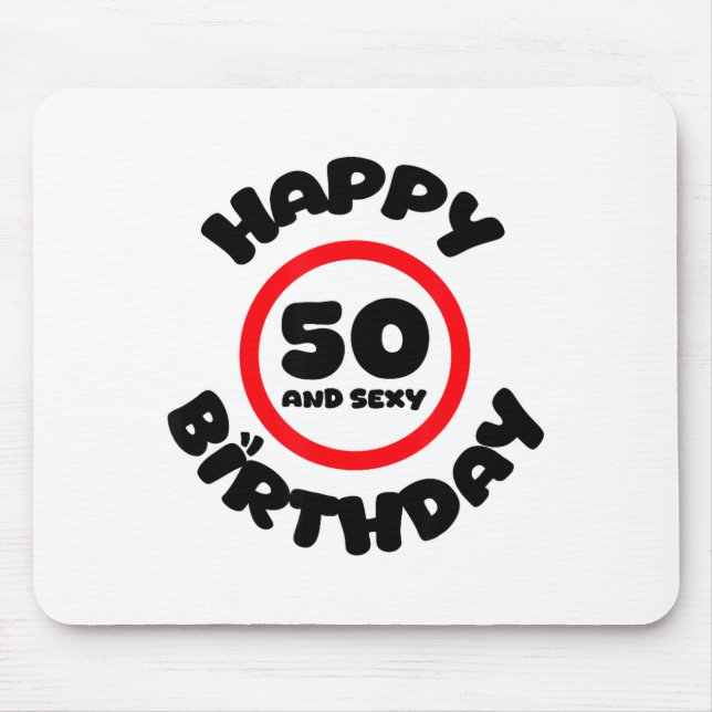 Alfombrilla De Ratón Happy Birthday 50 And Y Funny 50th Birthday Gift  (Frente)