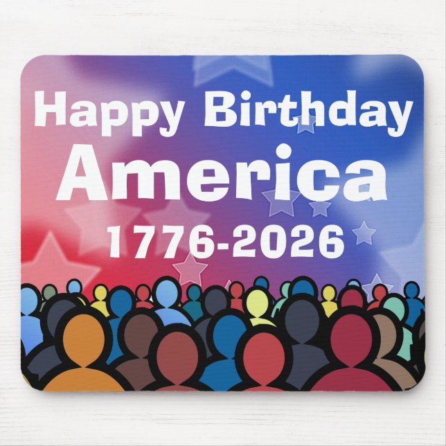 Alfombrilla De Ratón Happy Birthday America 1776 to 2026 (Frente)