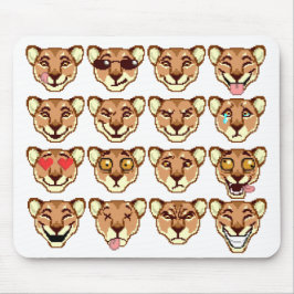 Alfombrilla De Ratón Happy Cartoon Lioness emoticon Mousepad