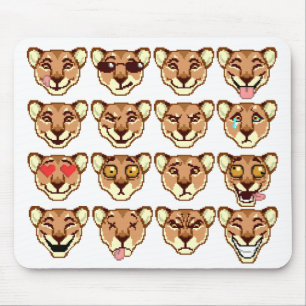 Alfombrilla De Ratón Happy Cartoon Lioness emoticon Mousepad