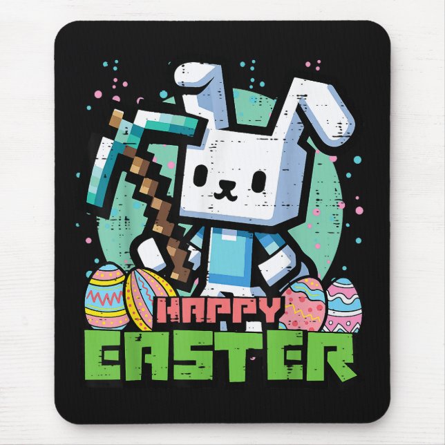 Alfombrilla De Ratón Happy Easter Bunny Pixel Game  (Frente)