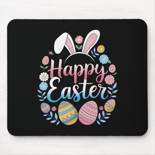 Alfombrilla De Ratón Happy Easter Bunny Spring Easter Egg Easter Shirts (Frente)