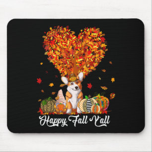 Alfombrilla De Ratón Happy Fall Y'all Funny Corgi Autumn Pumpkins