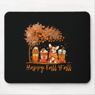 Alfombrilla De Ratón Happy Fall Y'all Otoño Corgi Halloween Pumpkin Sp