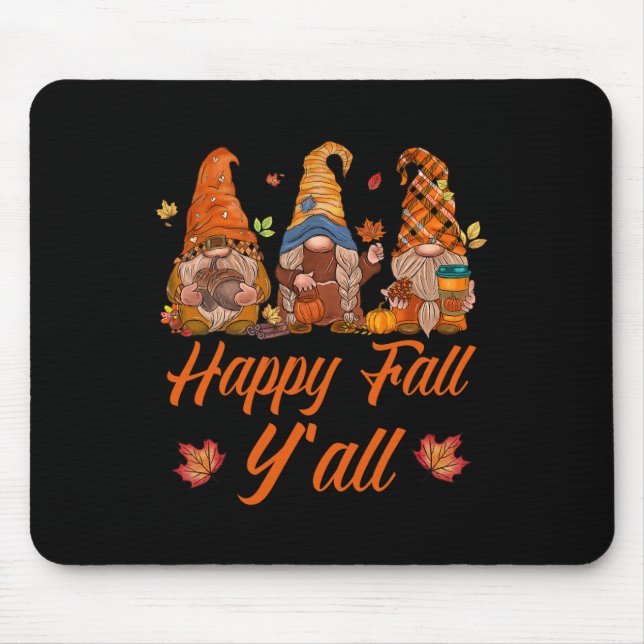 Alfombrilla De Ratón Happy Fall Y'all Pumpkin Spice Fall Autumes Gnomes (Frente)