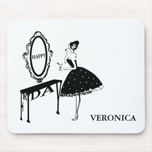 Alfombrilla De Ratón Happy Friday Fashion Illustraton (Frente)