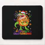 Alfombrilla De Ratón Happy Hallothanksmas T Rex Halloween Thanksgiving<br><div class="desc">Happy Hallothanksmas T Rex Halloween Thanksgiving Christmas</div>