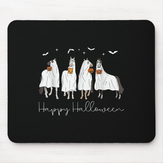 Alfombrilla De Ratón Happy Halloween Horse Ghost 2025  (Frente)