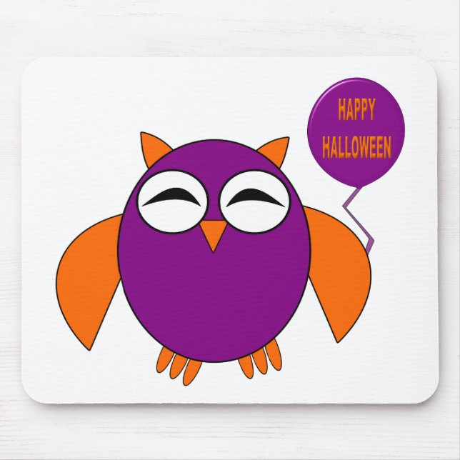 Alfombrilla De Ratón Happy Halloween Party Owl Mousepad (Frente)