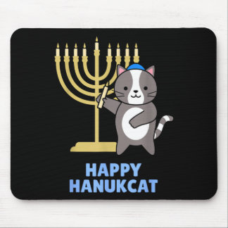 Alfombrilla De Ratón Happy Hanukcat Black Cat Meowzel Tov Menorah Funny