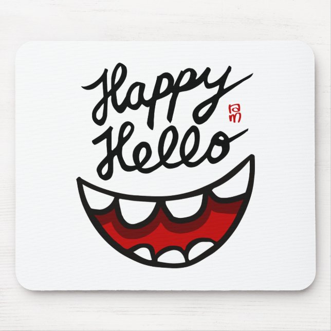 Alfombrilla De Ratón Happy Hello BIG Smile (Frente)