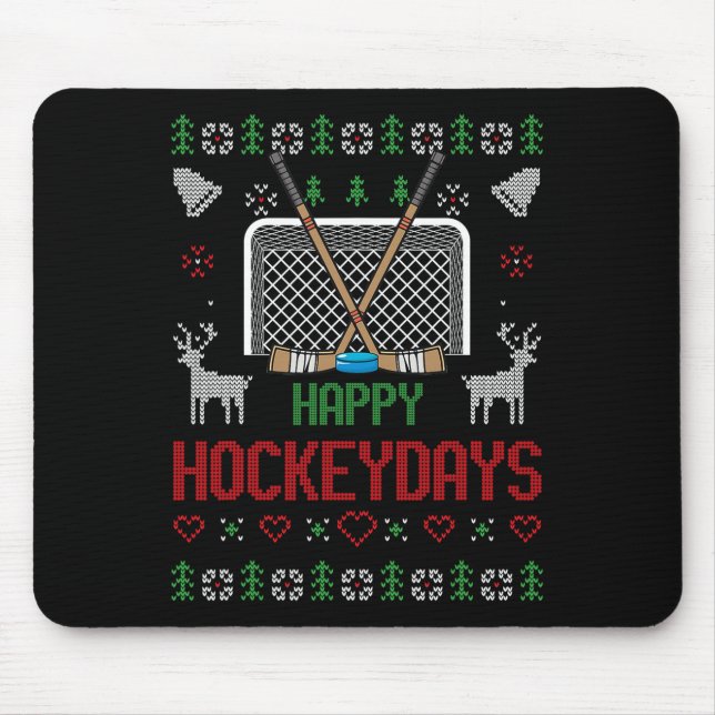 Alfombrilla De Ratón Happy Hockey Days Hockeydays Ugly Christmas Xmas S (Frente)