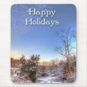 Alfombrilla De Ratón Happy Holidays Snowy Creek