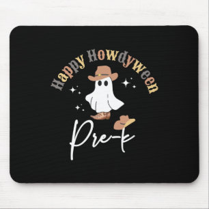 Alfombrilla De Ratón Happy Howdyween Pre-k Ghost Western Teacher Presch