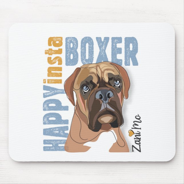 Alfombrilla De Ratón Happy Insta Boxer - Zani Mo Dog (Frente)