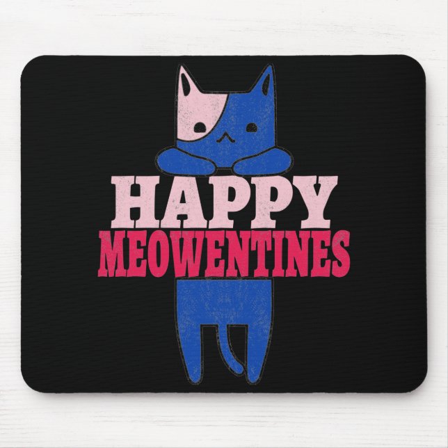 Alfombrilla De Ratón Happy Meowentines | Funny valentine's day gift (Frente)