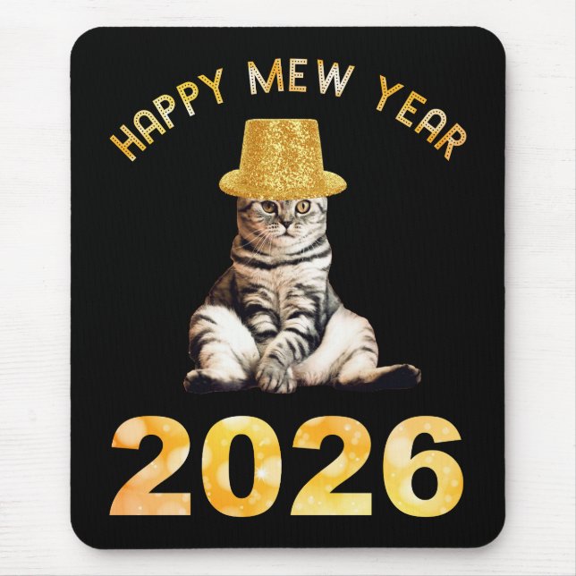 Alfombrilla De Ratón Happy Mew Year 2026 (Frente)