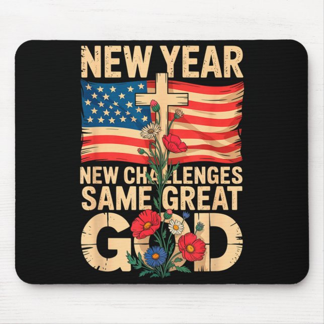 Alfombrilla De Ratón Happy New Year 2026 Christian Challenges Same Grea (Frente)